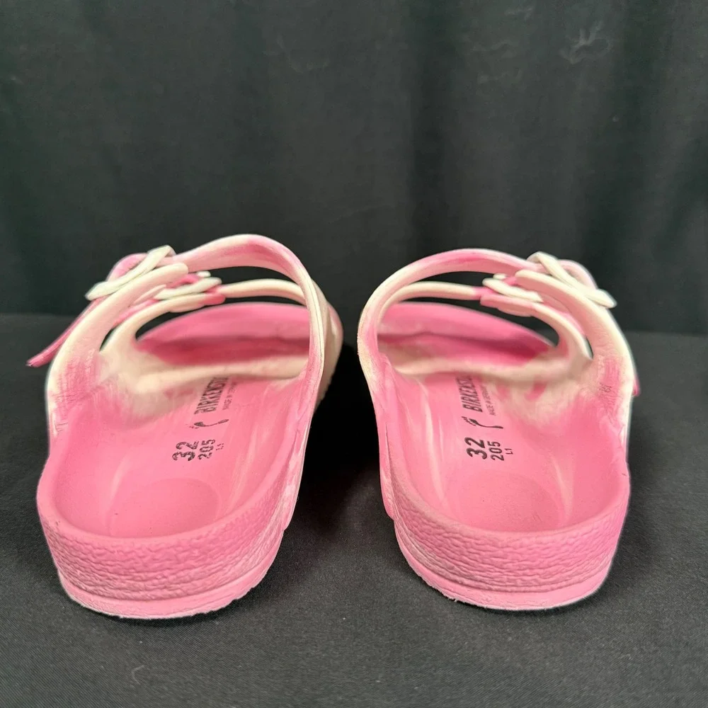 Birkenstock Arizona EVA Youth Sandals Candy Pink White Marble Slides Size 32